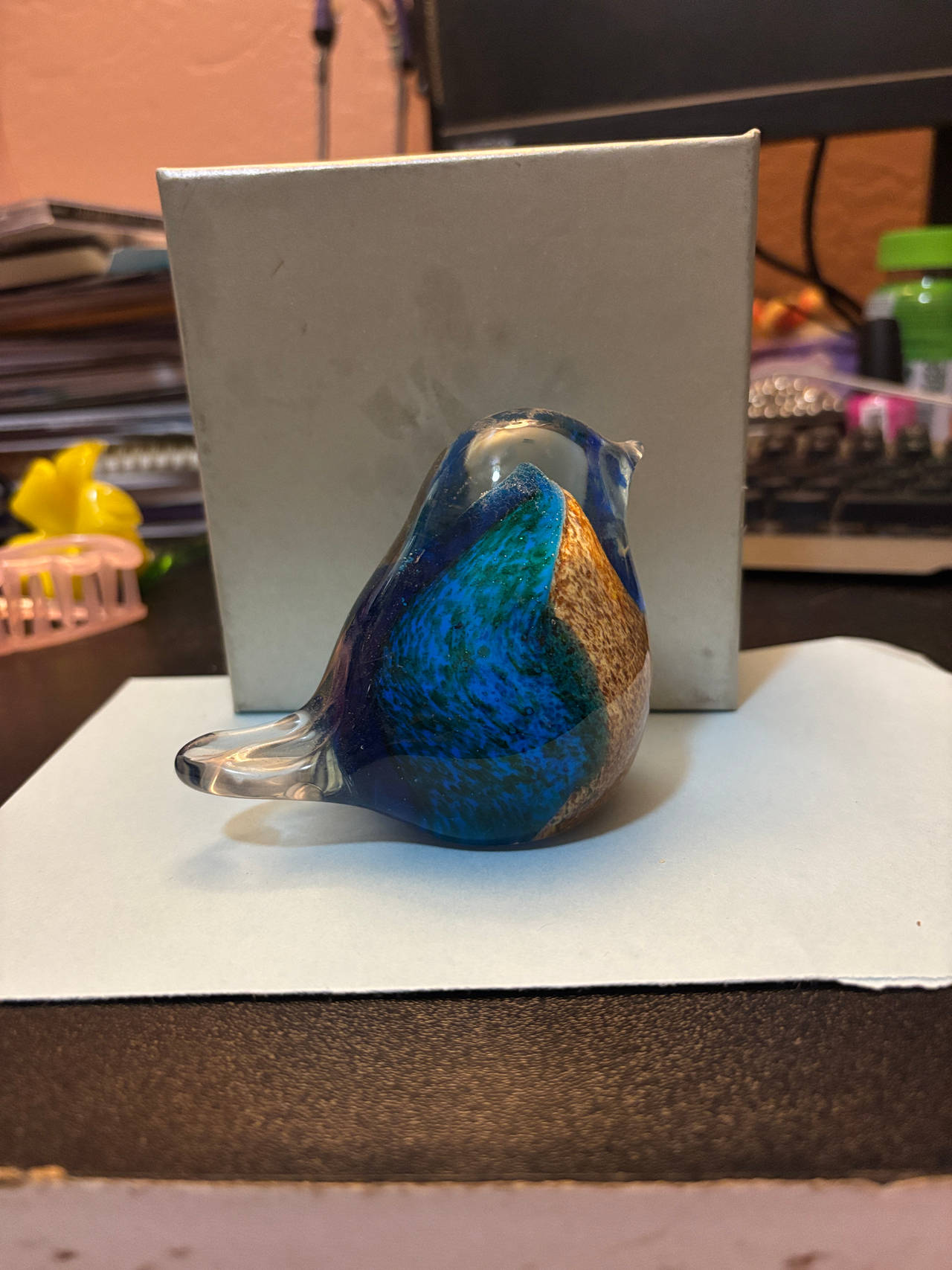 Hand Blown Glass Bird Figurine