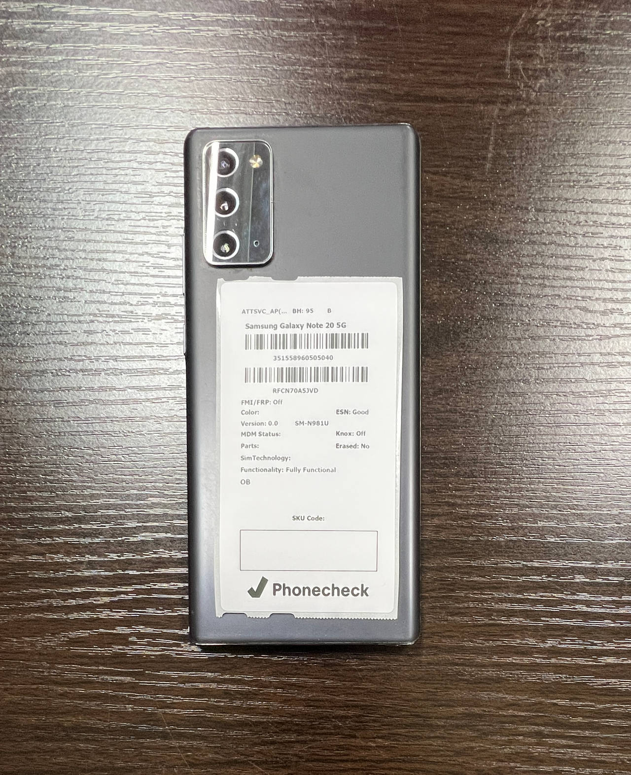 Samsung Galaxy Note 20 5G SM-N981U AT&T Locked