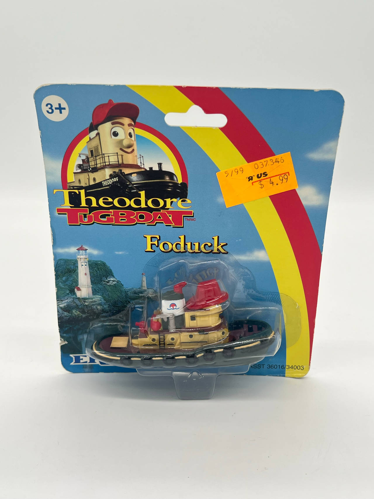 Vintage 1998 ERTL Theodore Tugboat Foduck #34003 Sealed Die Cast Toy MOC