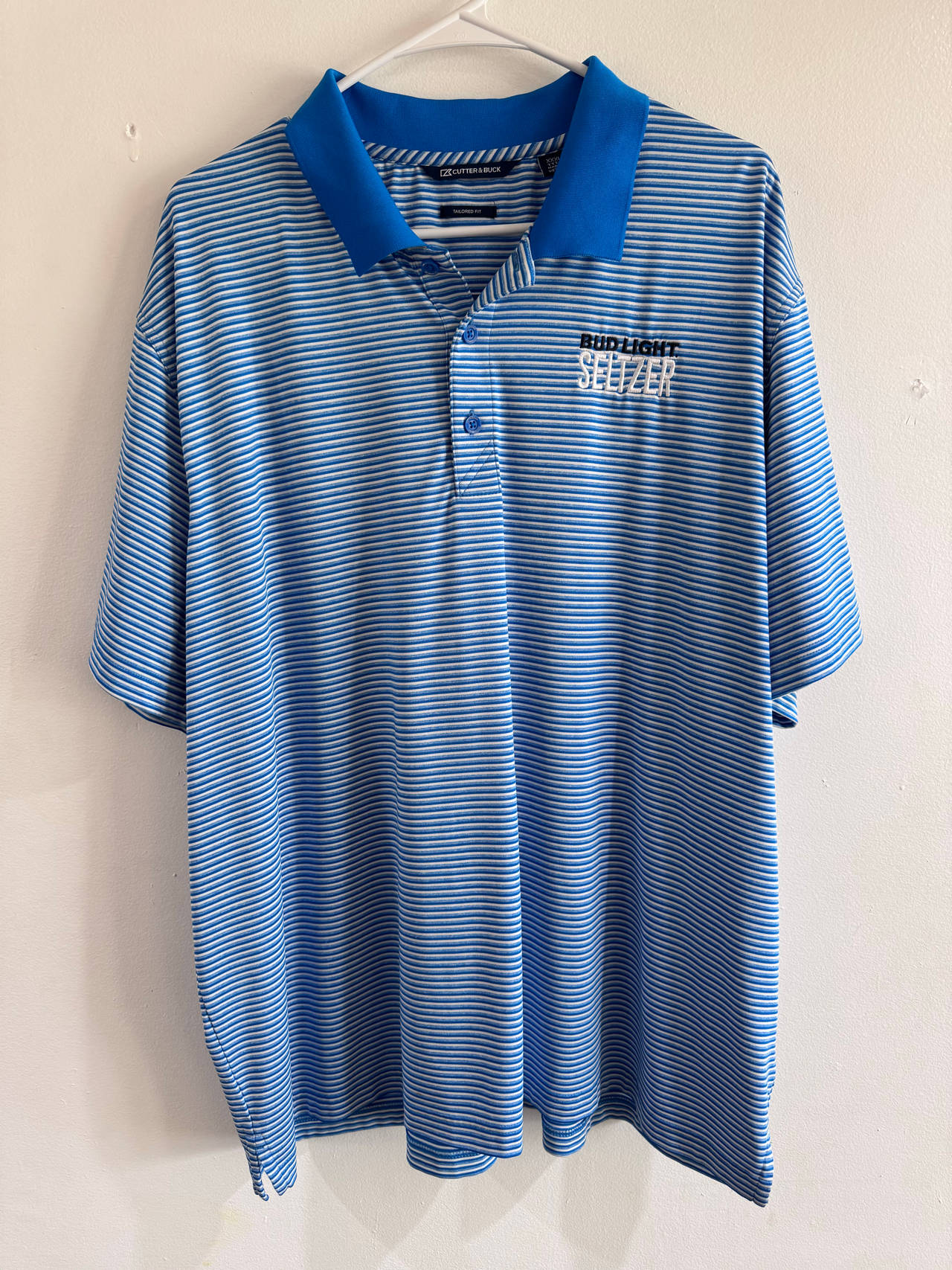 Cutter & Buck Bud Light Seltzer Striped Polo XXL
