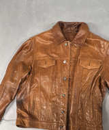 Roundtree & Yorke Leather Trucker Jacket - Image 1