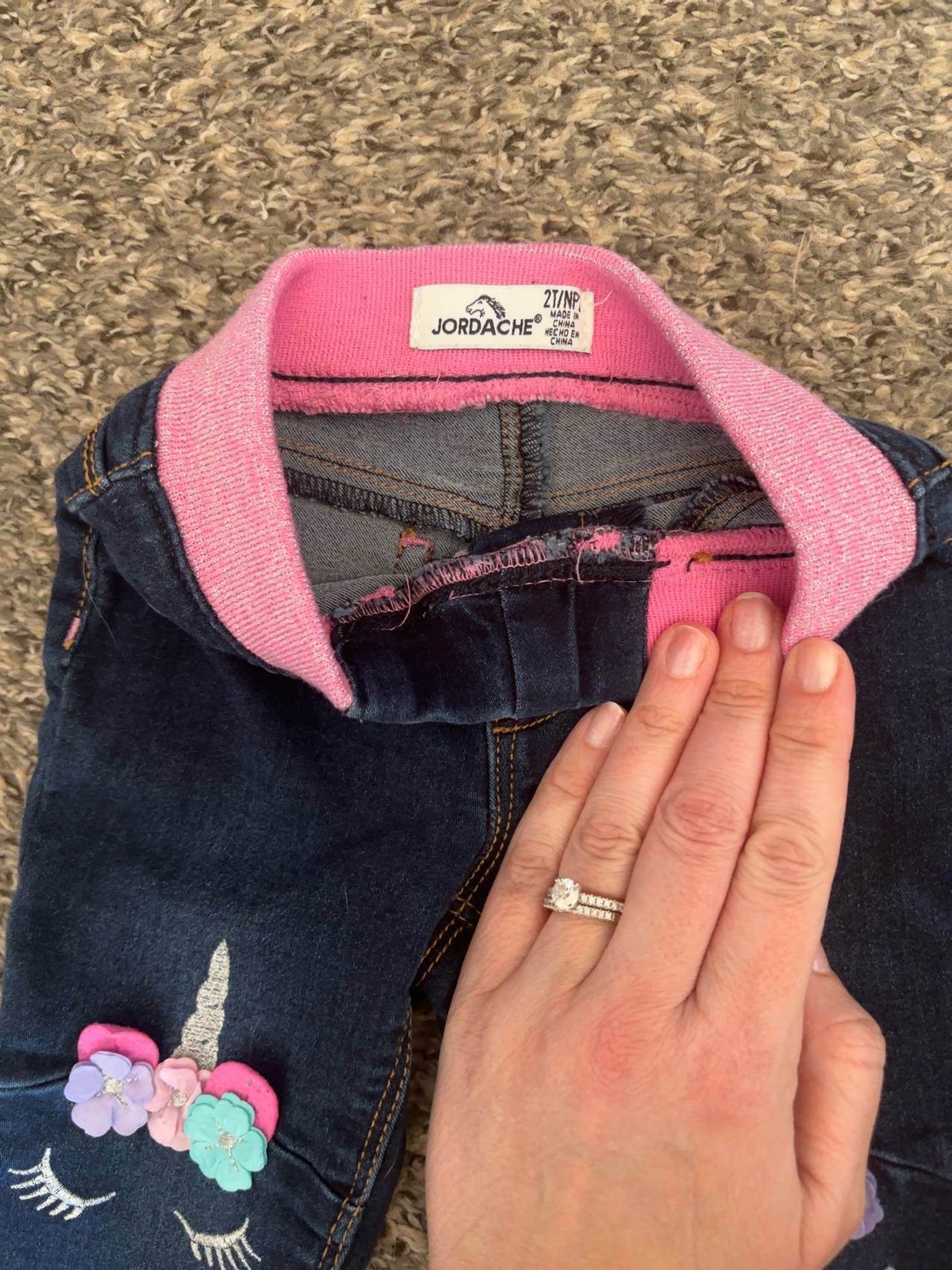Vigoss Girls Unicorn Pull-On Skinny Jeans