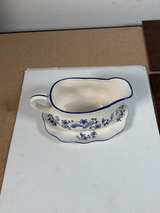 Baker, Hart & Stuart Blue Garden Gravy Boat with Dish - Image 8