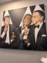 Original Rat Pack Hand-Painted Canvas Art - Image 7