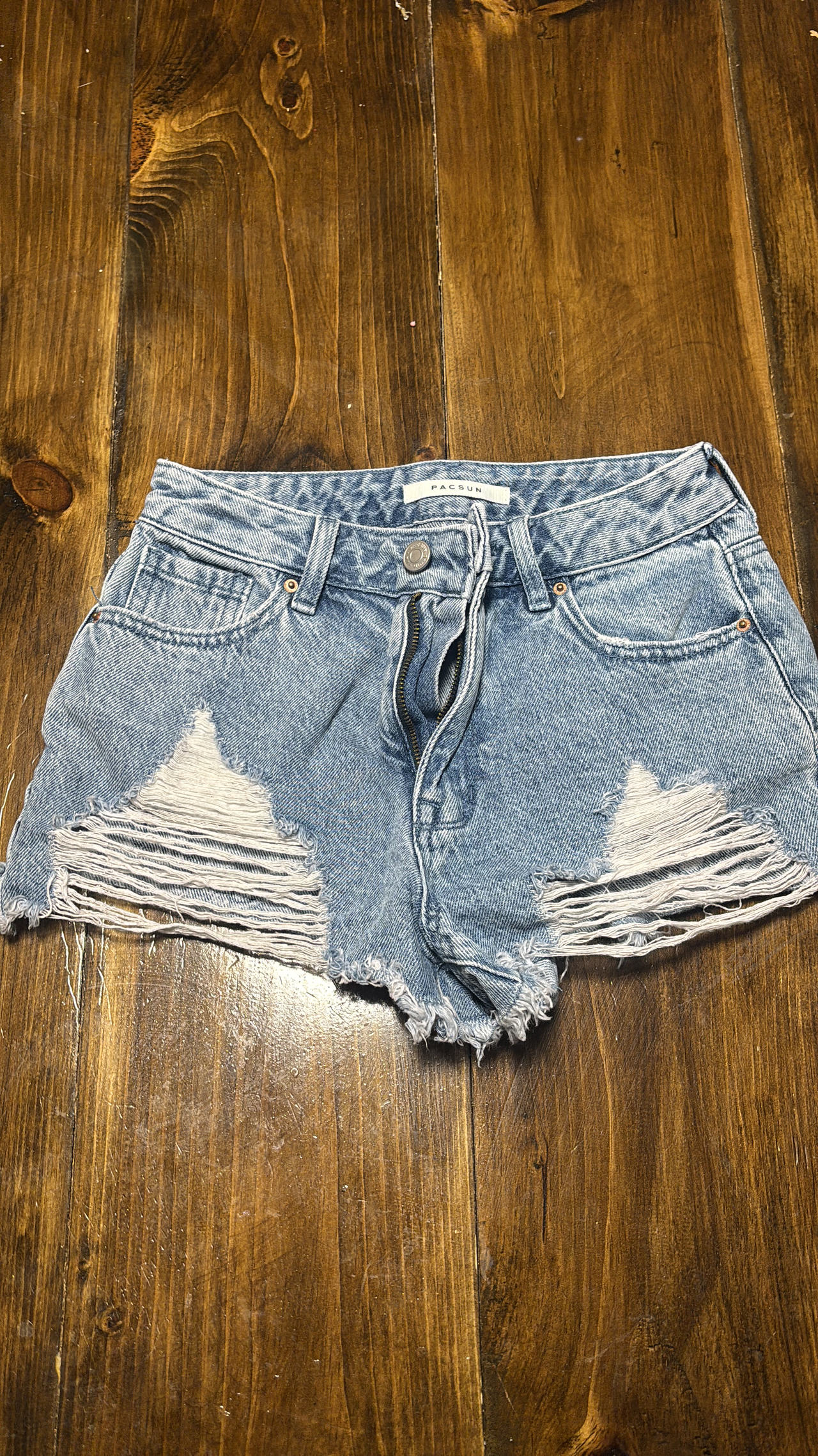 PacSun High-Rise Festival Distressed Denim Shorts