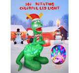 8ft Christmas Inflatables Dinosaur Outdoor Decorations with Bright LED - Image 4
