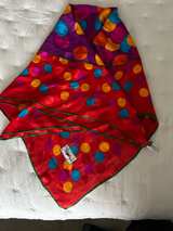 Yves Saint Laurent Vintage Silk Polka Dot Scarf - Image 1