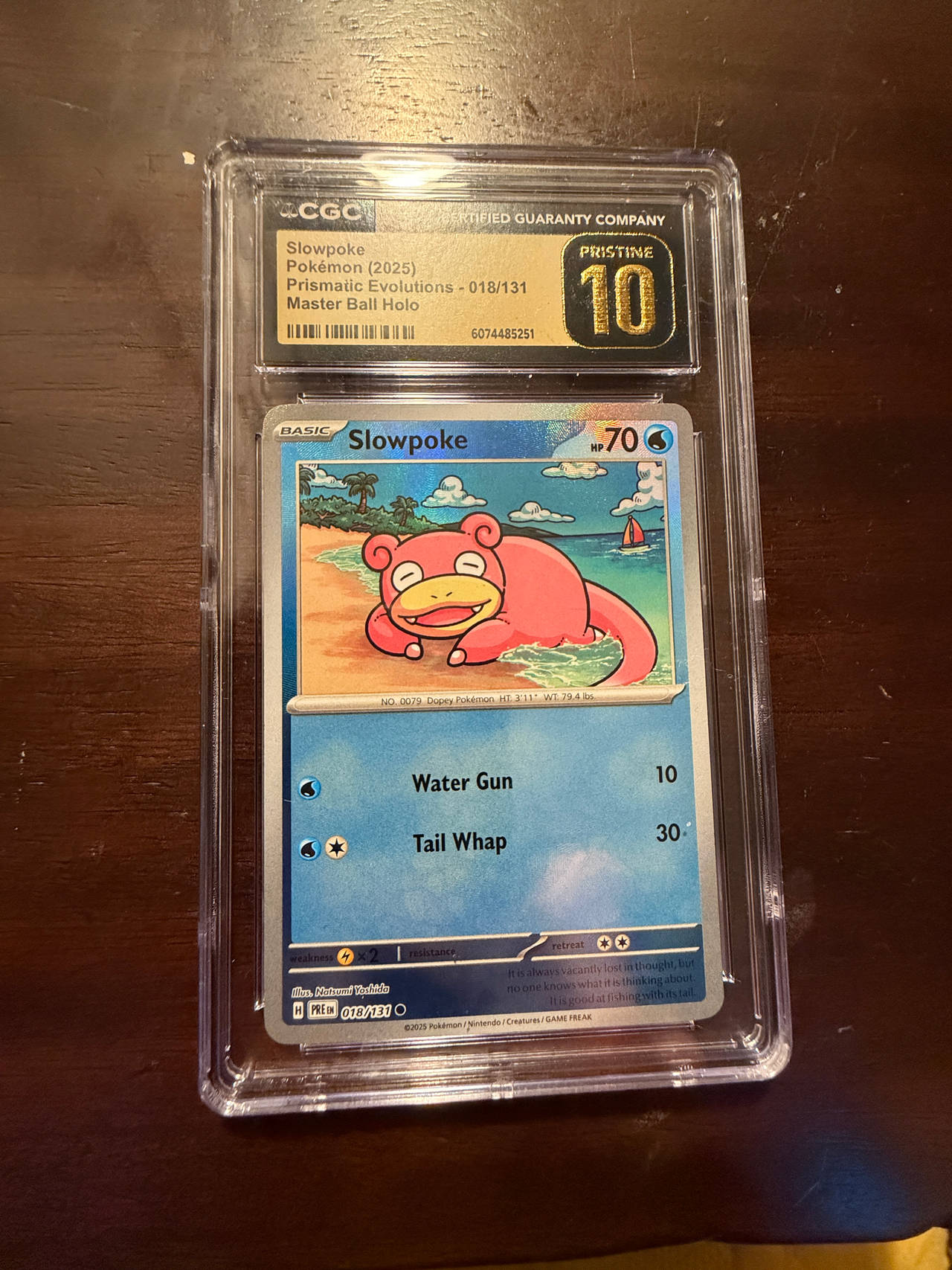 Slowpoke Prismatic Evolutions Master Ball Holo CGC 10