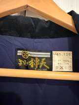 Japanese Hanten Padded Kimono Jacket Blue Check - Image 2
