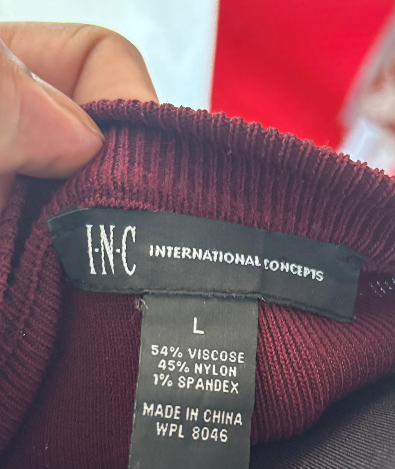 INC International Concepts Ribbed Knit Top