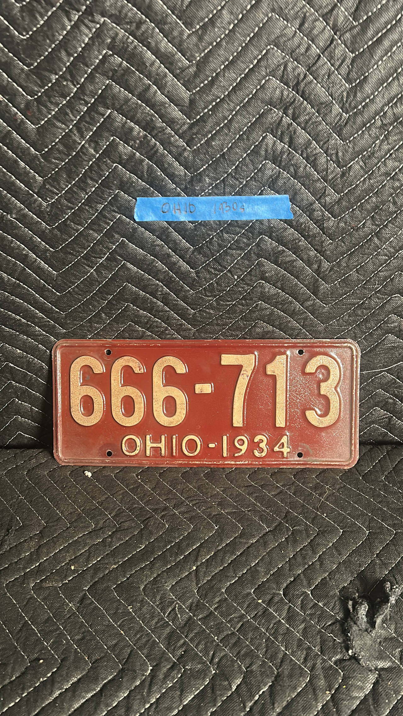 1934 Ohio License Plate