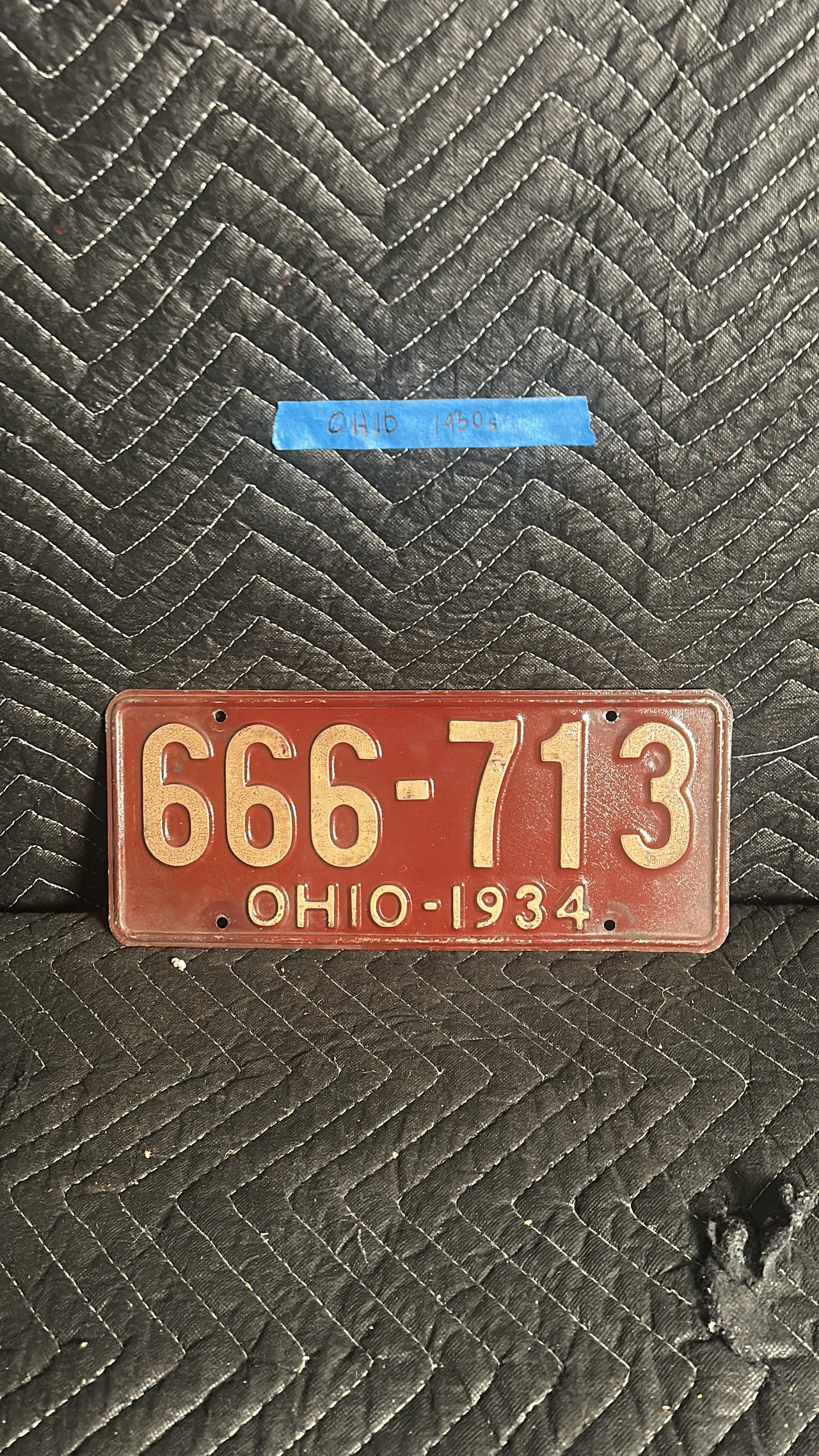 1934 Ohio License Plate