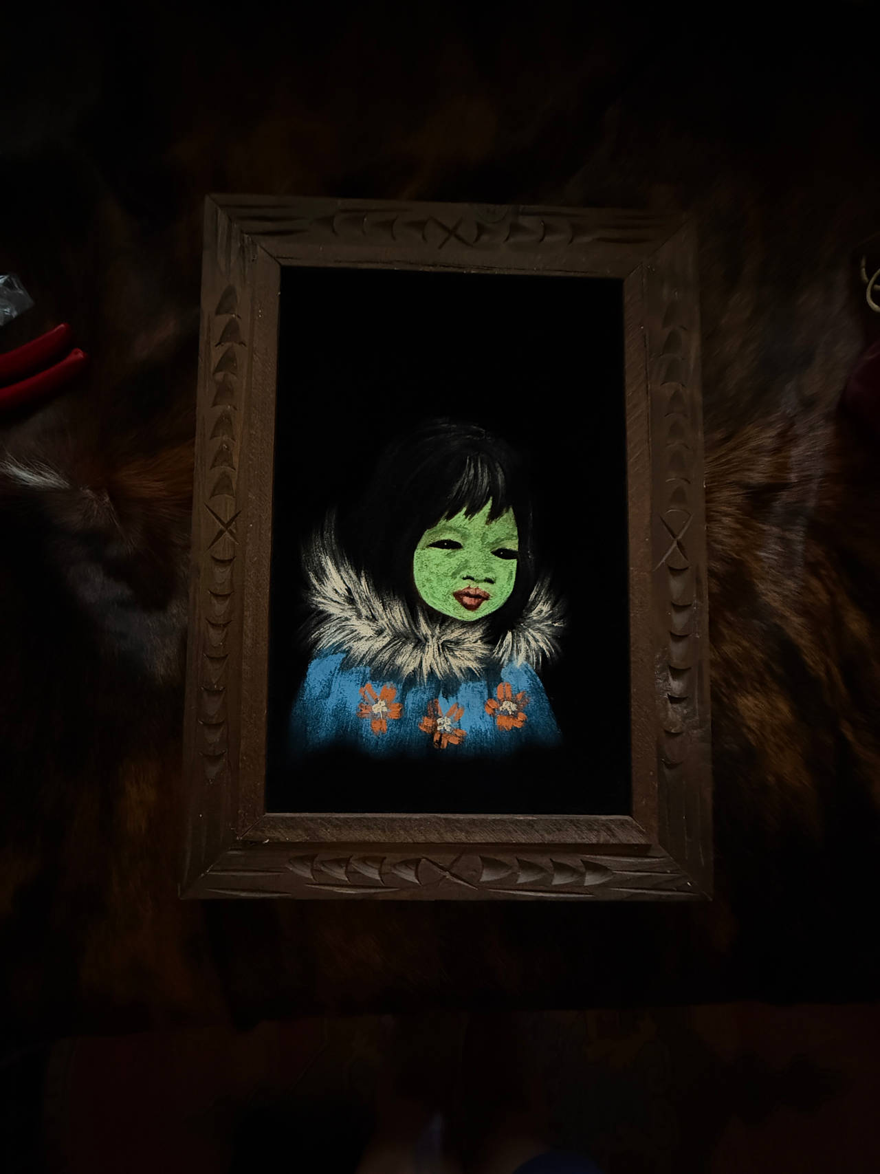 Velvet Painting of Inuit Child
