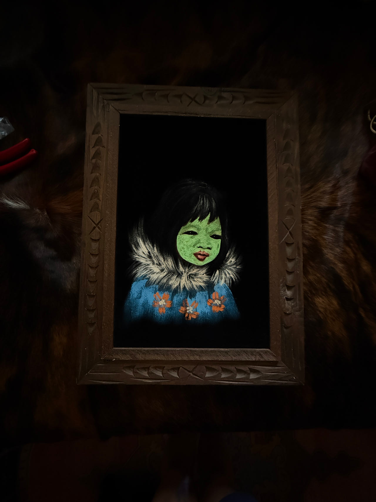 Velvet Painting of Inuit Child