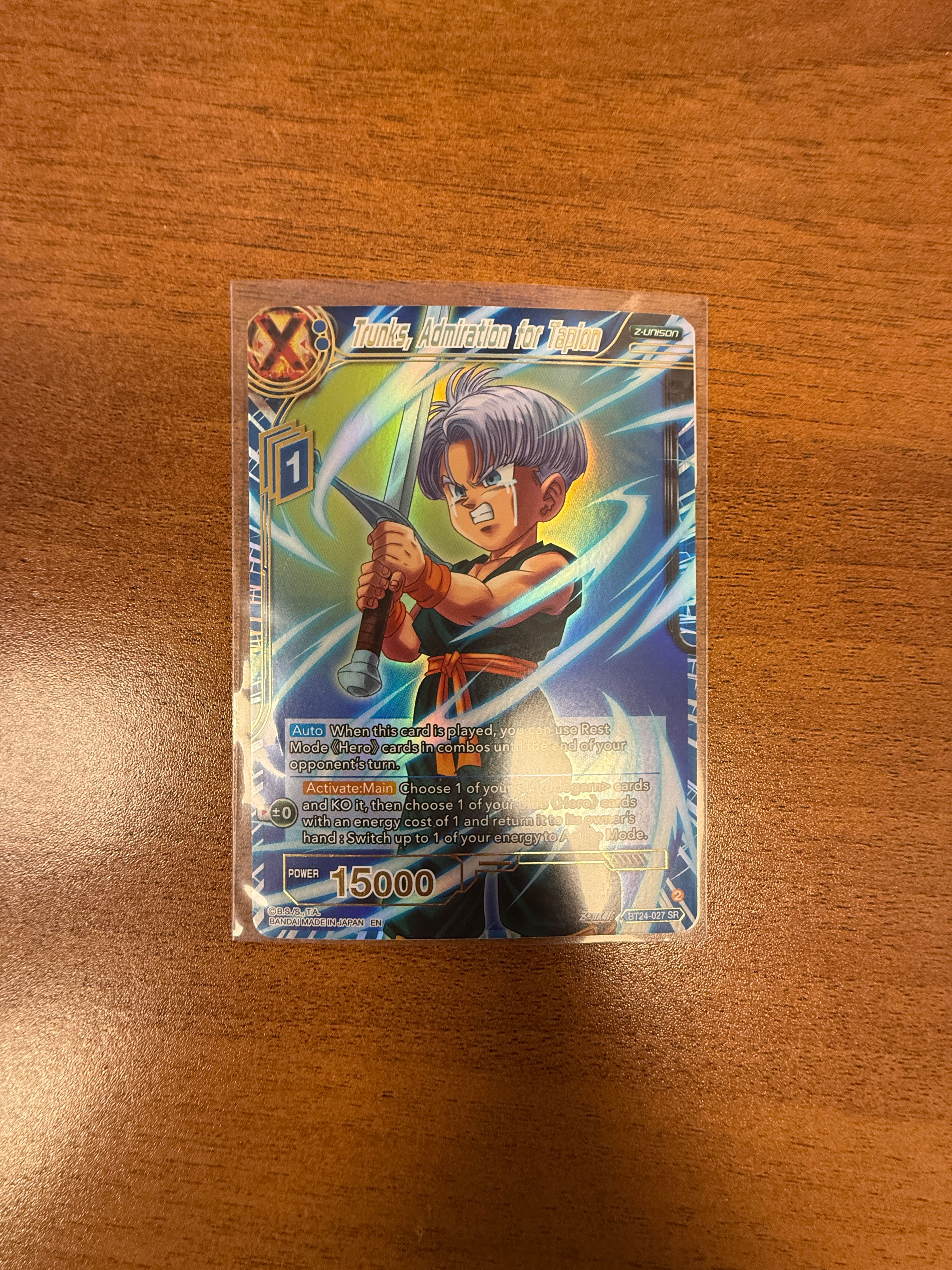 Dragon Ball Super Card Game Trunks, Admiration for Tapion BT24-037 SR
