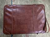 Vintage Style Brown Faux Leather Rolling Suitcase Carry On Luggage 4 Wheel - Image 1