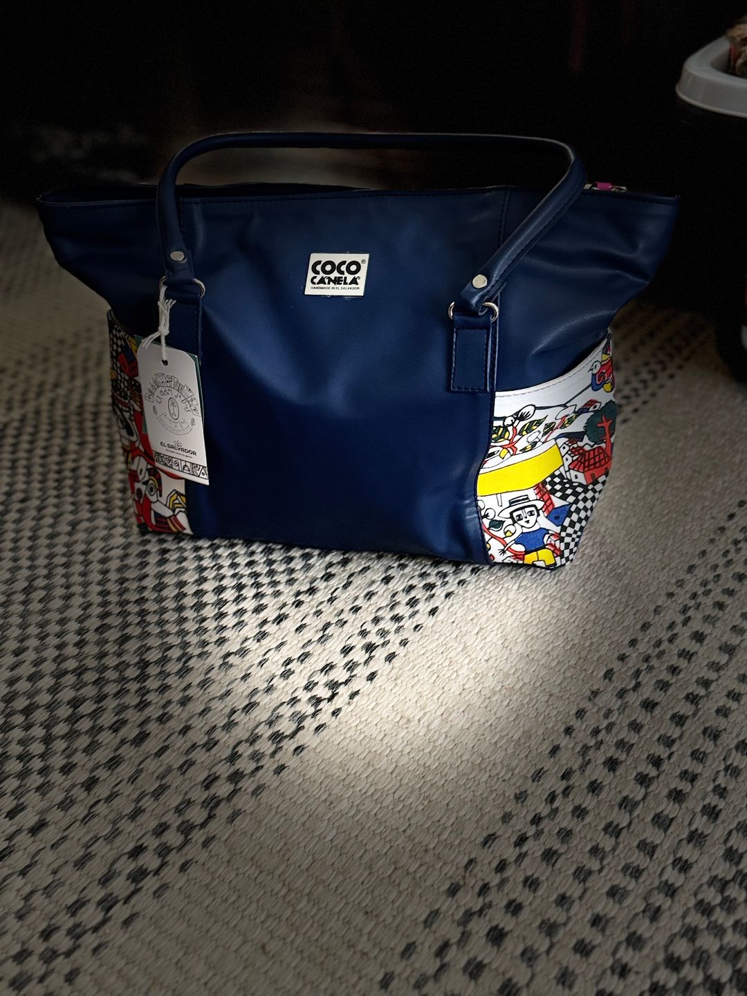 Brand new with tags! Coco Canela Navy Blue Art Tote Bag