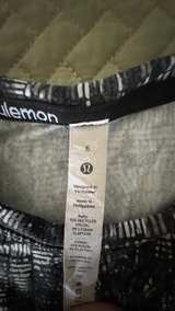 Lululemon Rulu Run Long Sleeve Shirt Black White Geo Size 6 - Image 2