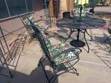 Metal Patio Dining Set with Cushions and Umbrella - Image 6