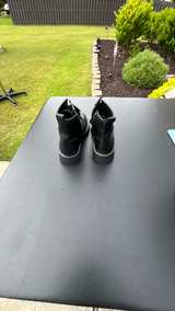 Women's Black Combat Boots with Side Zip - Image 3