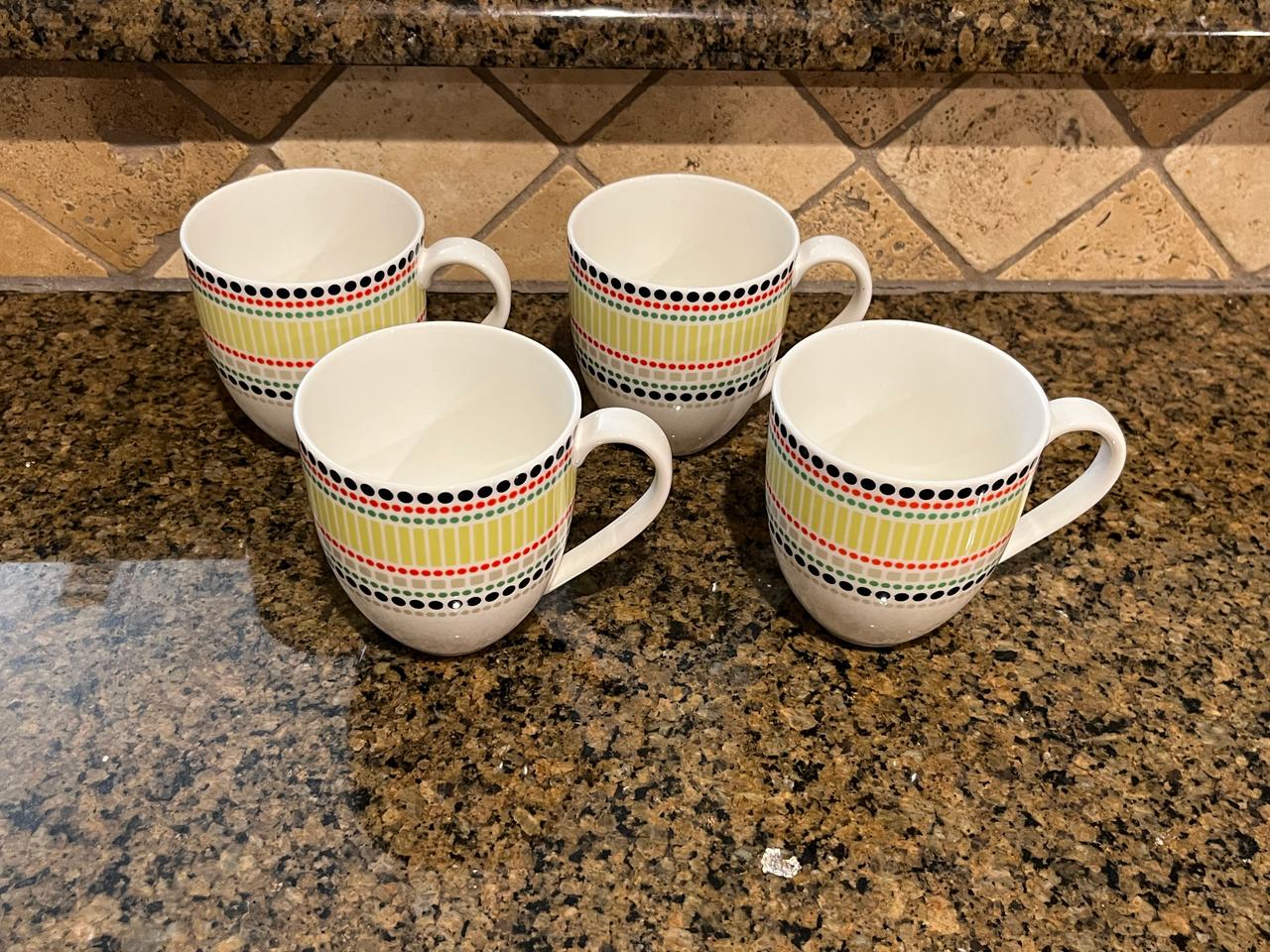 Kate Spade Hopscotch Drive Tea/Coffee Mugs - Set of Four