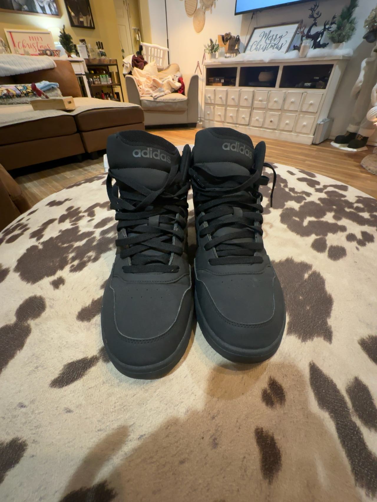 Adidas Hoops 3.0 Mid Black Basketball Shoes Mens 10.5