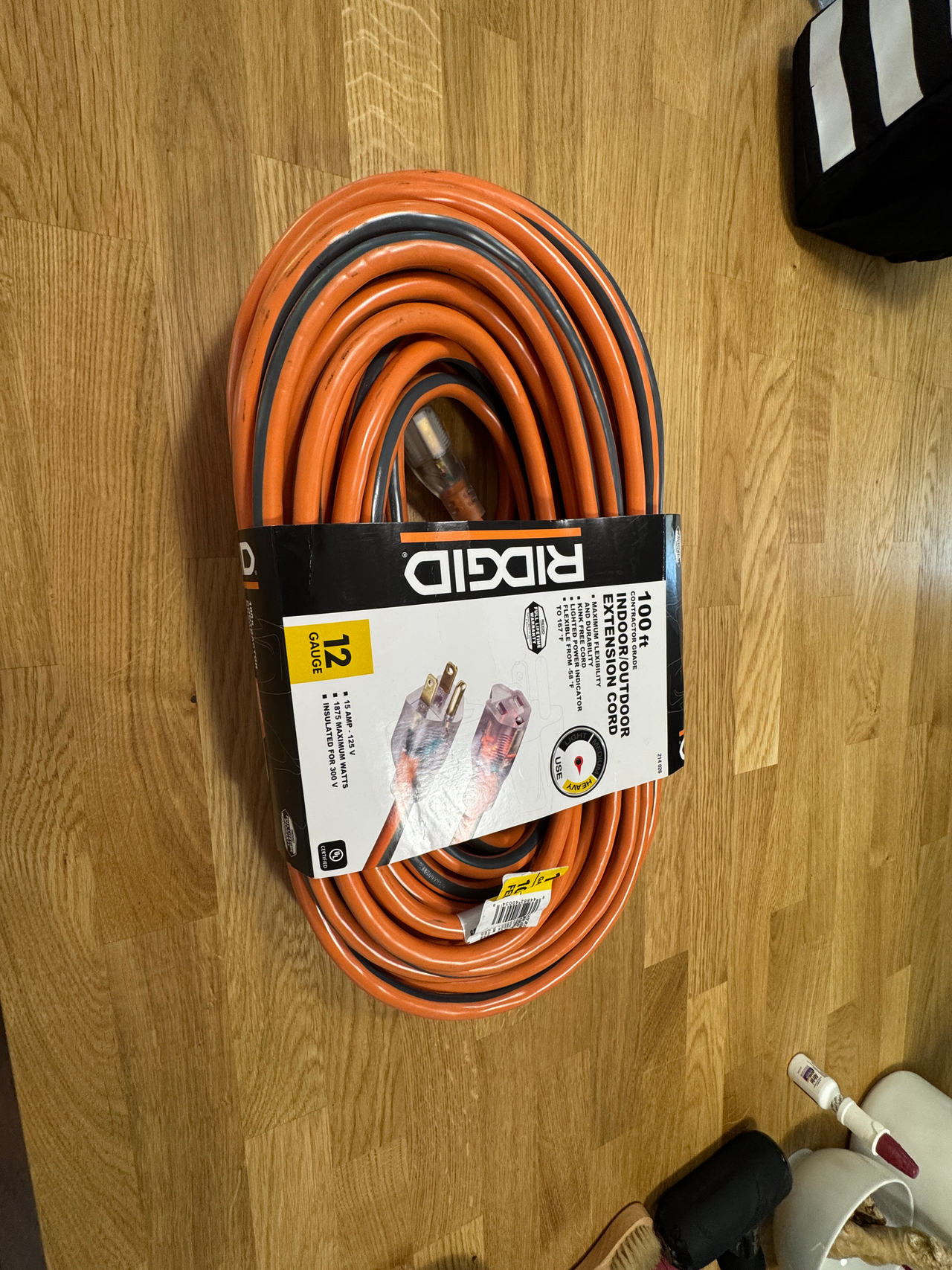 RIDGID 100 ft. 12/3 Extension Cord