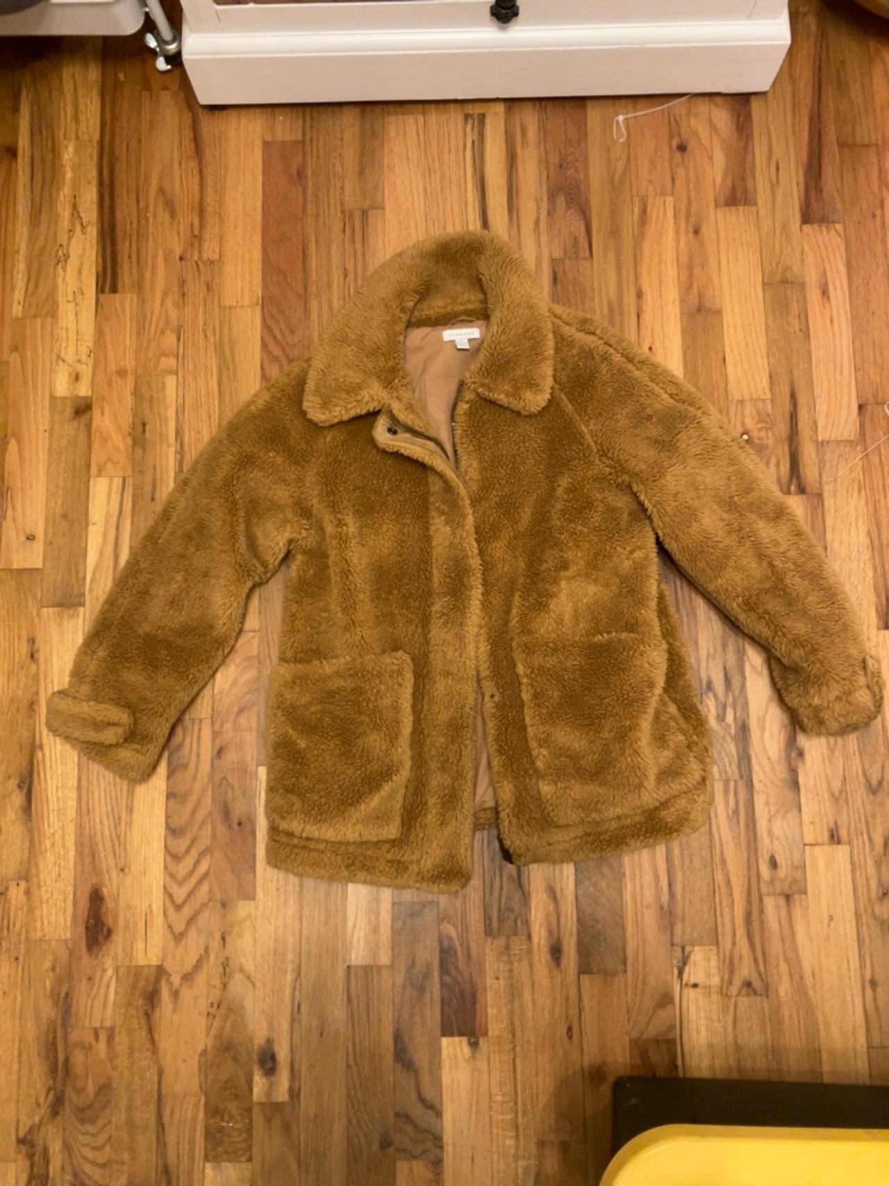 Topshop Teddy Coat Tan US 4-6