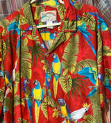 Paradise Found Red Parrot Jungle Hawaiian Shirt XL soft and comfortable - Image 4