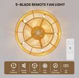 RUIYEY 20 inch Boho Ceiling Fan with Lights - Image 4
