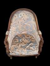 Vintage French Provincial Floral Bergère Chair - Image 3