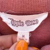 Hippie Rose Shirt Women’s Size M Button Down Long Sleeve Ribbed Blush Pink  - Image 4