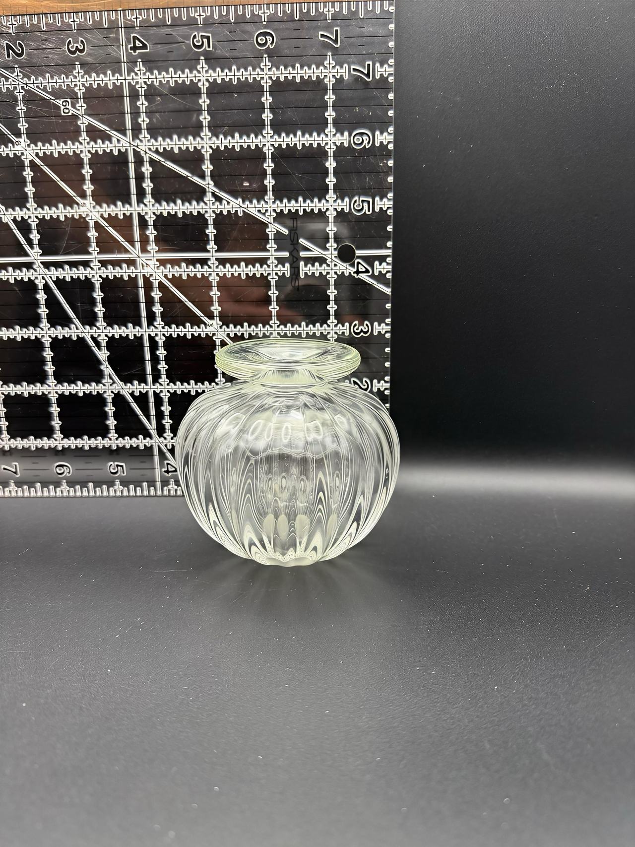 Ribbed Glass Bud Vase