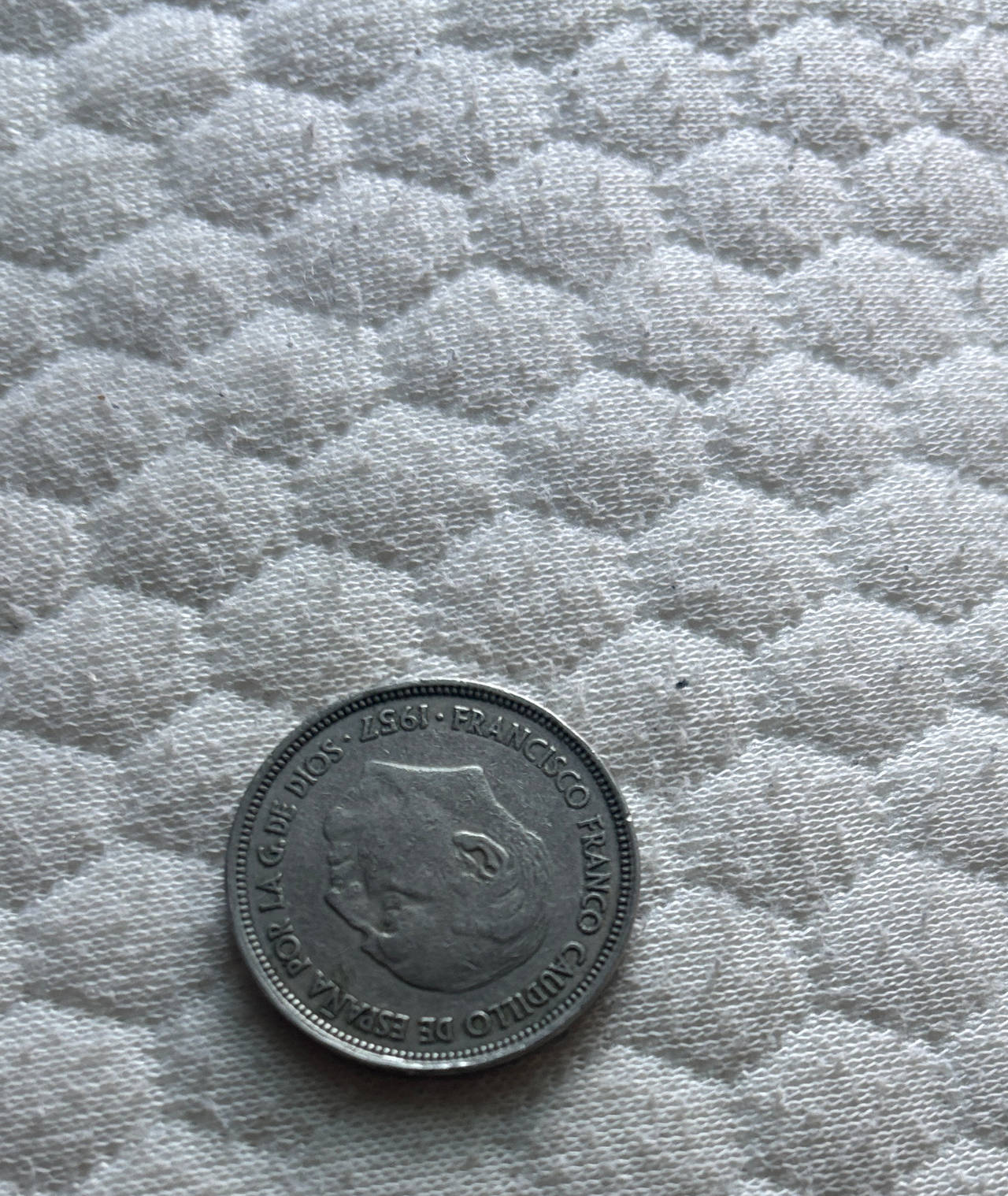1957 Spain 5 Pesetas Coin