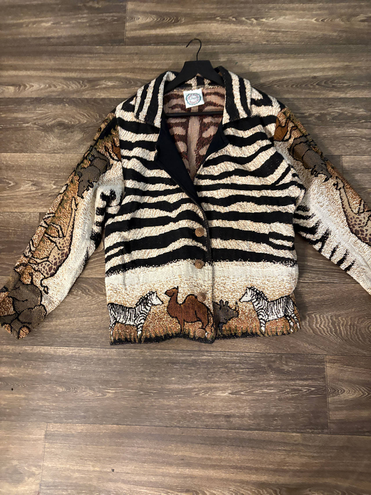 Vintage Animal Safari Tapestry Jacket