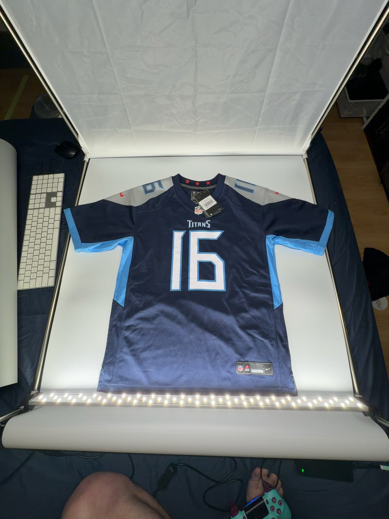 Nike Tennessee Titans Treylon Burks #16 Navy Blue Game Jersey