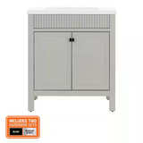 Foxglade 31 in. Single Sink Light Gray Bath Vanity with White Cultured Marble To - Image 1