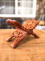 Hand Carved Wooden Folding Book Stand (Rehal) - Image 1