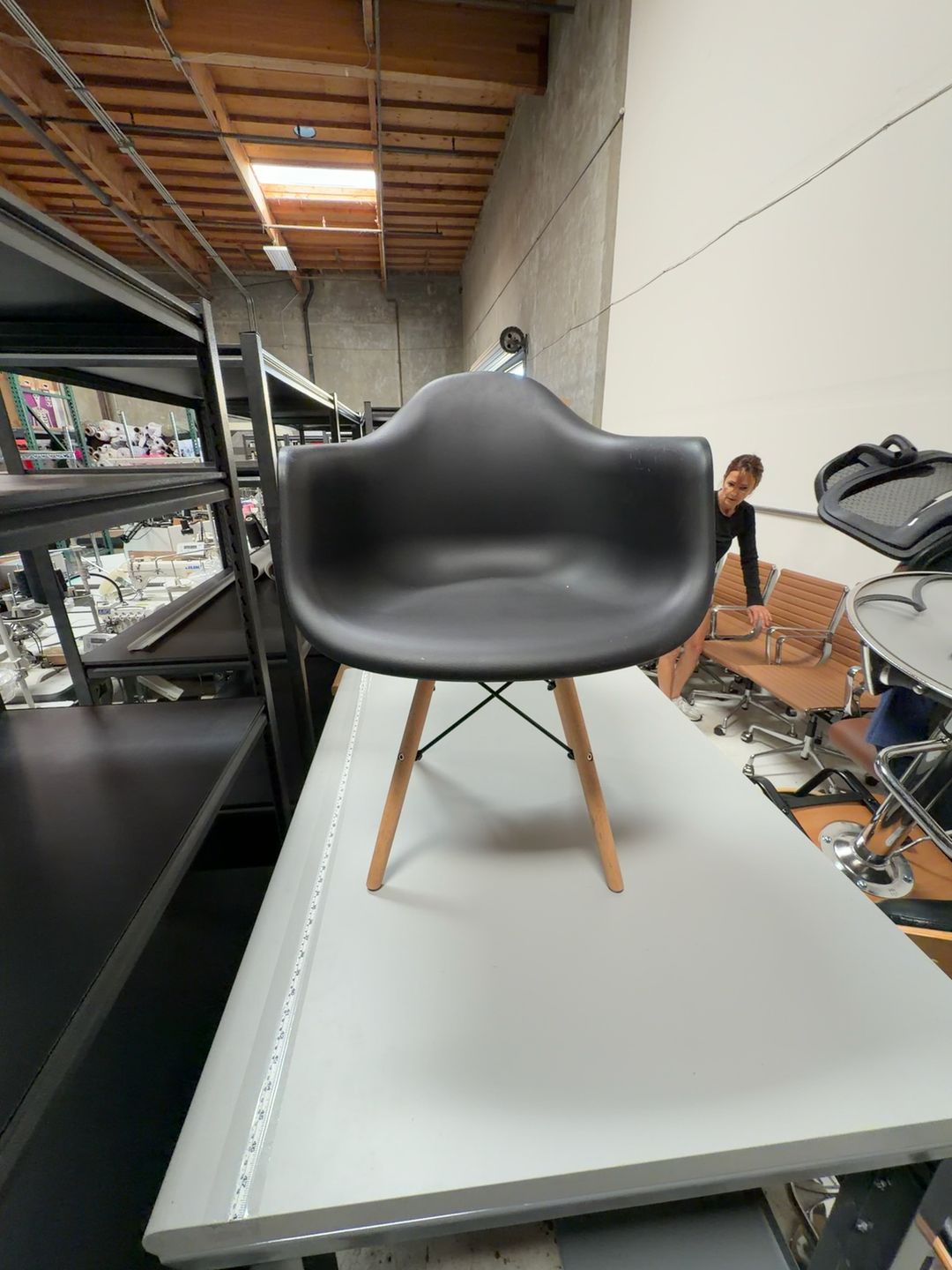 Modern Black Plastic Accent Chair set of 2