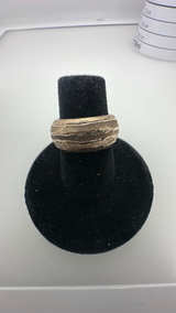 TFS by Roberto Coin Sterling w/Gold Plating Textured Band Ring Size 7 - Image 2