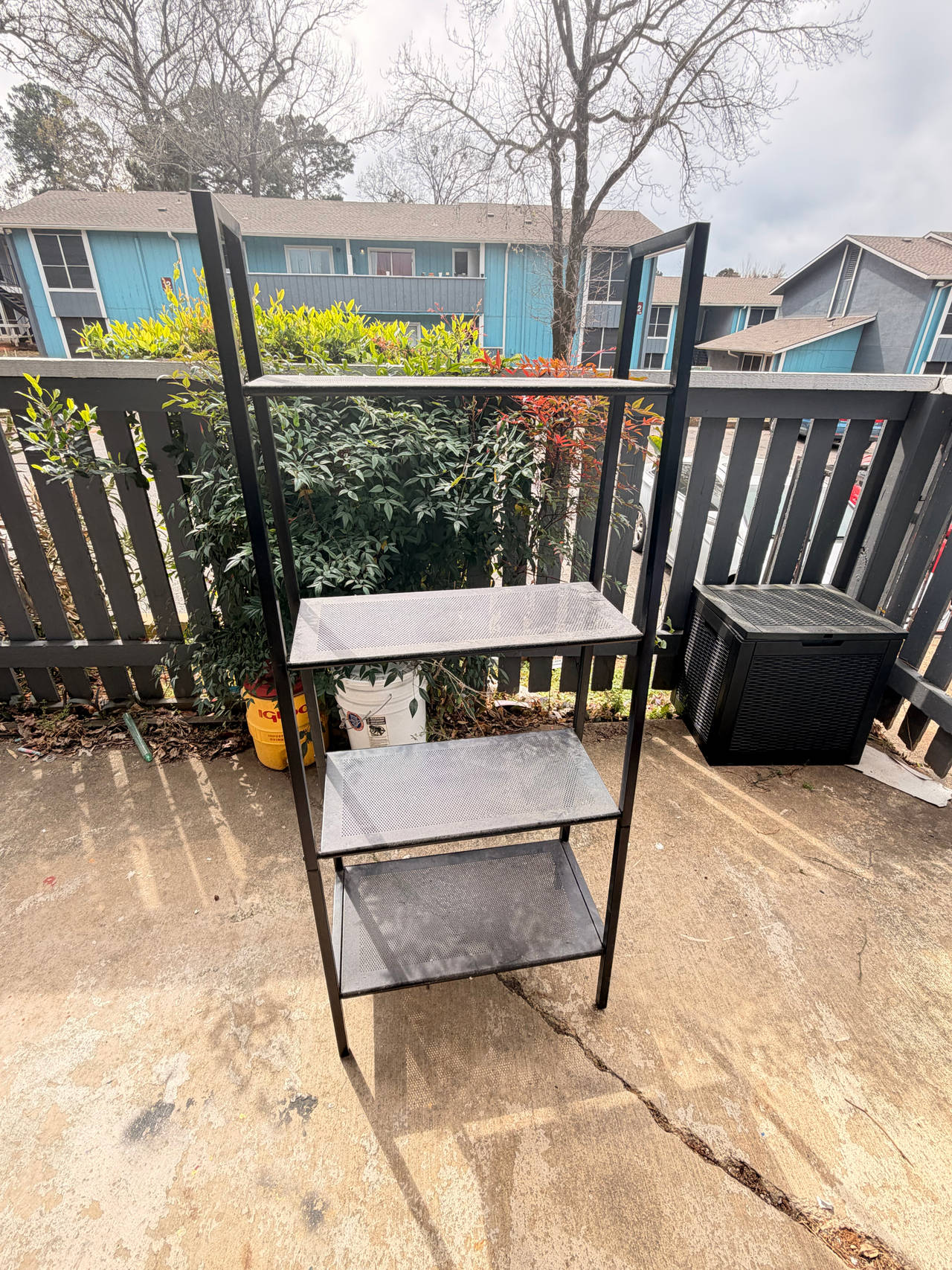 Black Metal 4-Tier Shelf / Storage Rack