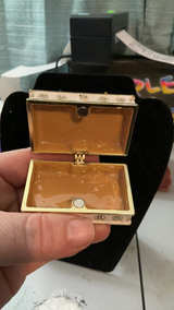 Vintage Enamel Bible Pill Box with Rhinestone Cross - Image 2