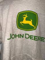 John Deere Vintage Gray Logo Hoodie Adult Large L - Image 5