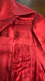 bebe Red Silk Button Down Blouse & Blashe Pleather Mini Skirt Set - Image 4
