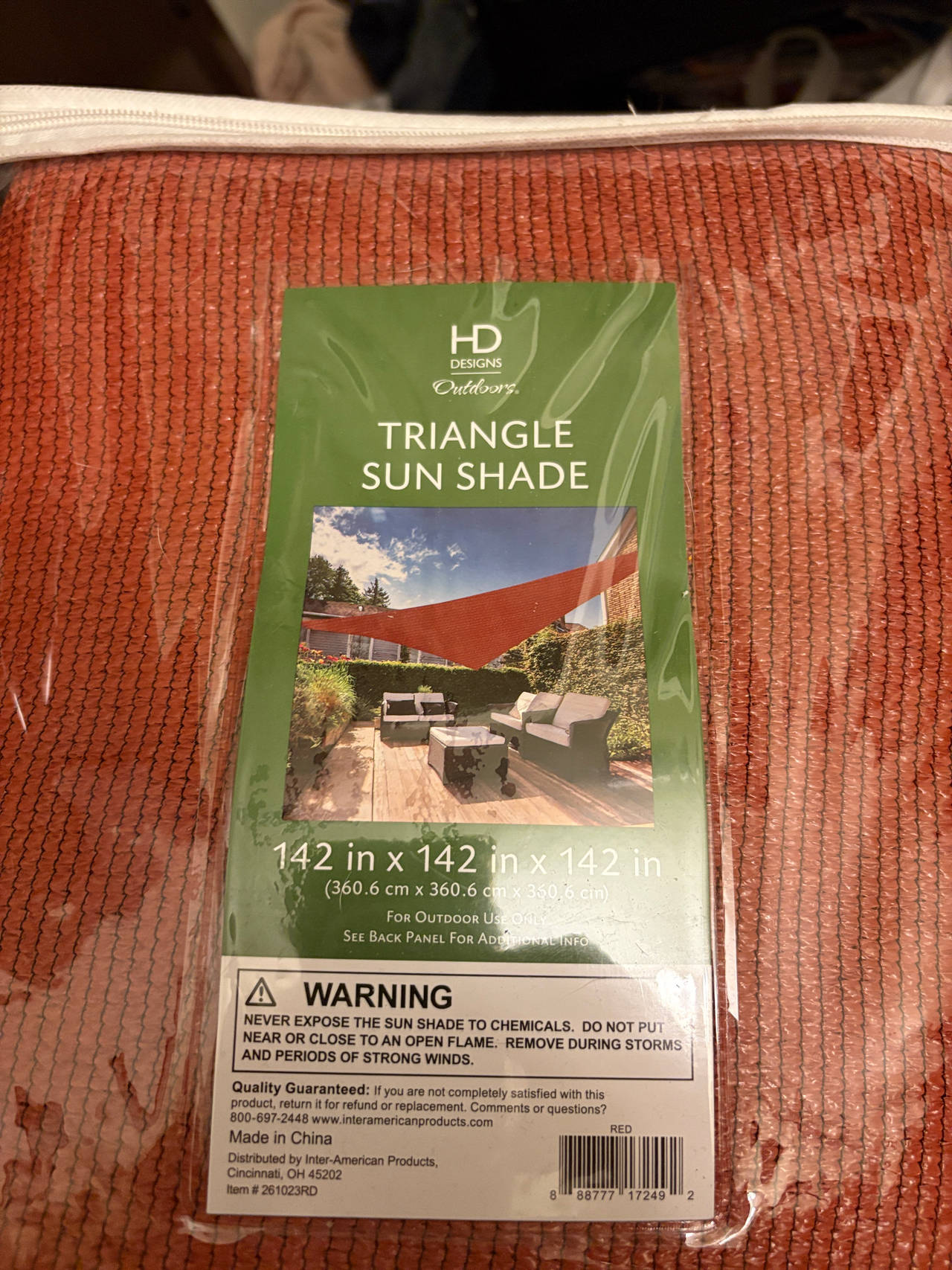 NWT HD Designs outdoors triangle sunshade 
