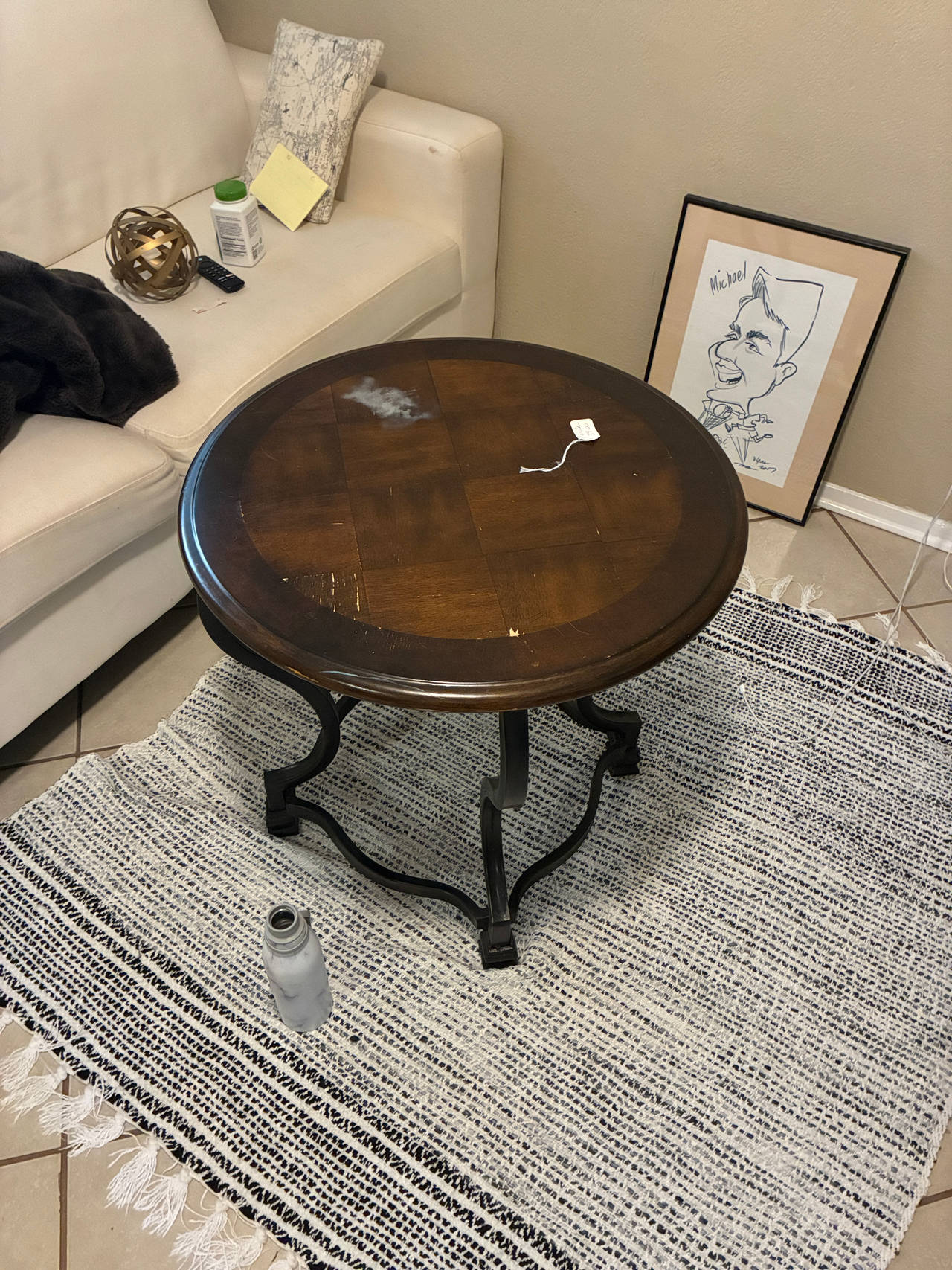 Round Wood Accent Table
