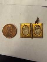 Vintage Gold Tone Book Locket Pendant - Image 2