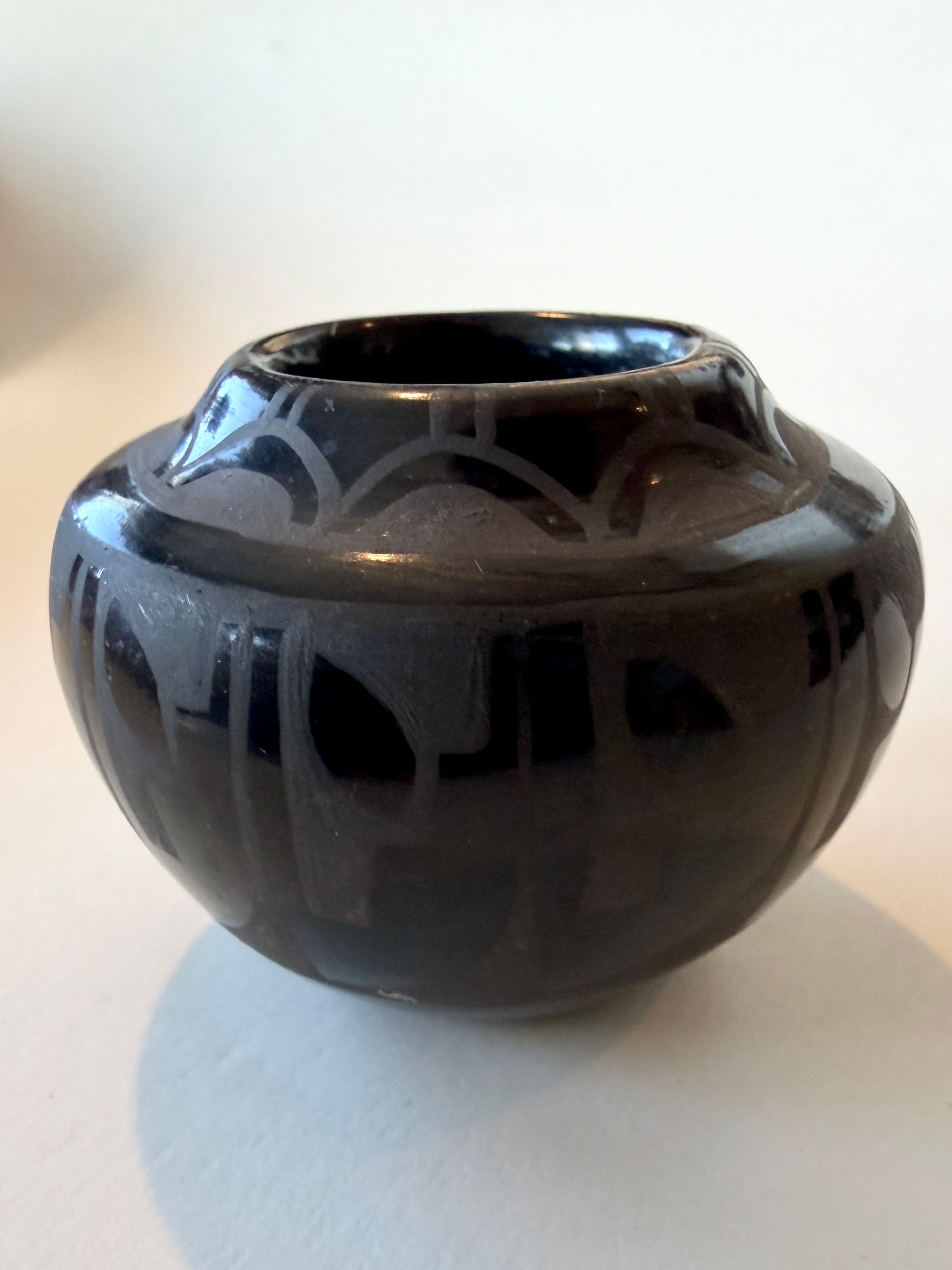 Signed Santa Clara Pueblo Blackware Pottery – by Celestina Naranjo - Image 4