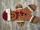 Aspen Gingerbread Man Rug with Santa Hat - Image 4