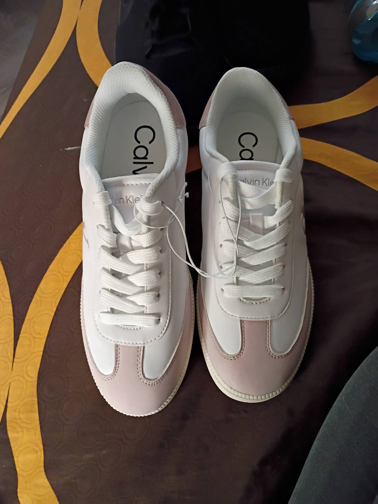 Calvin Klein Women's White and Pink Sneakers